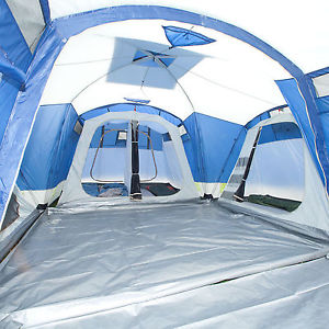skandika Nimbus 8 Person/Man Group Tent 4 Sleeping Cabins 2 Entrances Blue New