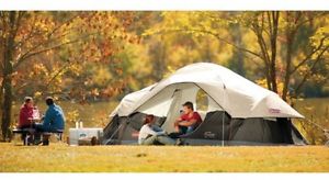 8-Person Red Canyon Tent Black Camping Family Outdoor Hiking Waterproof Rooms