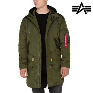Alpha Industries Giacca Uomo Con cappuccio Fishtail TT Cappotto Eskimo Cappotto