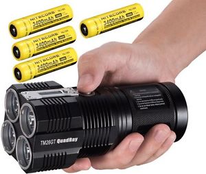 NiteCore Tiny Monster TM26GT Quadray 704m 3500L LED + Akku-Set 18650 NEU Rabatt*