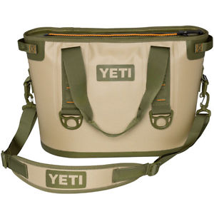 Brand New YETI Hopper 20 Cooler, Field Tan/Blaze Orange