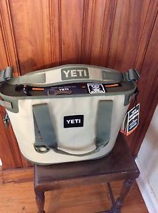 Brand New YETI Hopper 20 Cooler, Field Tan/Blaze Orange with tags + Bottle Key
