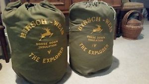 Pair Of Vintage Hirsch - Weis / White Stag Goose Down Sleeping Bags