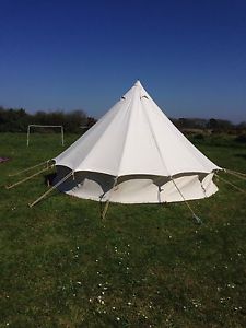 4M CANVAS BELL TENT BUSHCRAFT CAMPING GROUNDSHEET INCLUDED