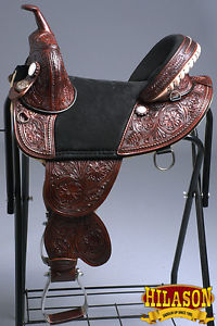 TW105BZMA CLASSIC HILASON TREELESS WESTERN TRAIL BARREL RACING LEATHER SADDLE 18