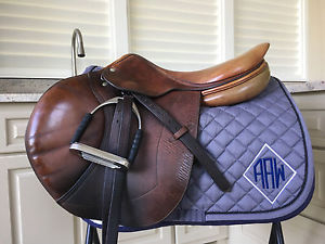 Full Buffalo CWD saddle size 17.5 3C flap with leathers and Sprenger irons