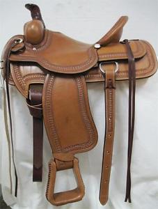 Rocking R 16" Slick Seat Roping Saddle #1620 Full Quarter Horse Bar Closeout!
