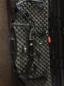 Elite Energy 32. It's a LH bow. It's set at 29.5" draw length and 65lbs.