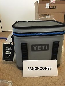 NEW Yeti Hopper Flip 12 Portable Cooler Fog Gray/Tahoe Blue YHOPF12G soft sided