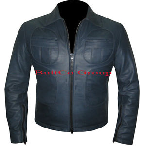 vintage biker modello con VINTAGE COLLETTO BLU Premium Vacchetta uomo giacca