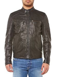 NUOVO BELSTAFF GIACCA UOMO 71020239 ARCHER BLUSA GIACCA DI PELLE PELLE NERO