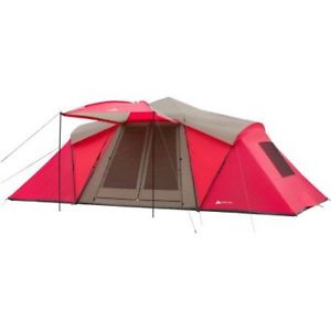 Ozark Trail 21' X 10' 3-Room 84" Ceiling Instant Tent With Awning, Sleeps 12 Red
