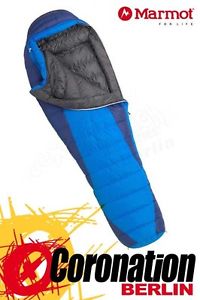Marmot Sawtooth long -3/-10/-28 Daunen 3-Saison Schlafsack Cobalt Blue (Links)