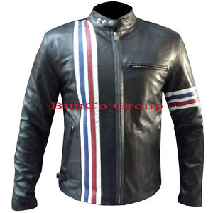 PETER FONDA EASY RIDER SLIM NERO Premium Vacchetta MOTO GIACCA