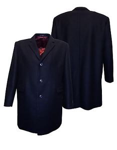 SCOTT Formale Da Uomo Lana E Misto Cashmere Sopra Cappotto in blu scuro in