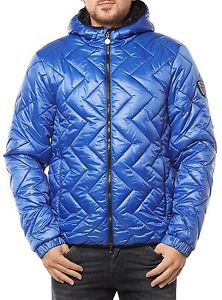 NUOVO EA7 GIACCA UOMO 6XPB01 GIACCA PIUMINO CAPPUCCIO BLU UOMO