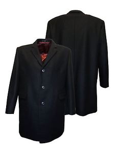 SCOTT Formale Da Uomo Lana E Misto Cashmere Sopra Cappotto in Black in Torace