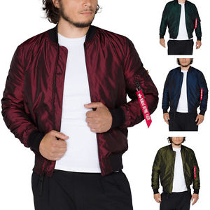 Alpha Industries Giacca Uomo MA-1 LW Iridio bomber EYE-CATCHER S fino a 3XL