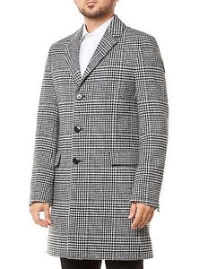 NUOVO HUGO BOSS GIACCA CAPPOTTO DA UOMO 50322035 MIGOR2 GLENCHCK BIANCO UOMO