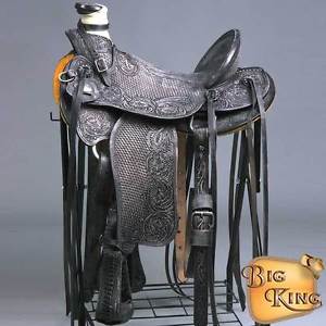 WD76BKRO-A HILASON BIG KING HIGH BACK WESTERN WADE RANCH ROPING COWBOY SADDLE 17