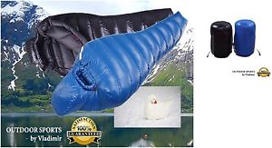 Ultralight Mummy Sleeping Bag Duck Down Extreme Camping Hiking w/ Carrying Case