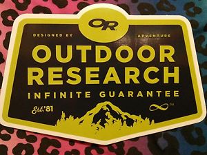 Outdoor Research decal or sticker for car! hiking, climbing, camping, backpackin