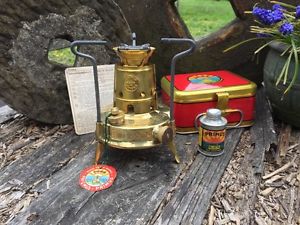 NEW UNUSED BRASS CAMP STOVE  PRIMUS NO 96 WITH BOX