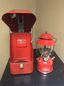 Coleman 5/72 200A Lantern With Metal Case And Parts Safe ! Works ! Hard To Find