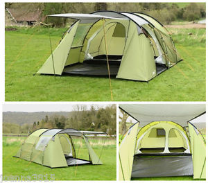 GELERT Quest 5 Person Tent 2 Bedroom Tunnel Large Porch Area Breathable Mesh