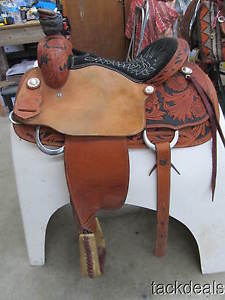 Tod Slone Roping Saddle 14" Lightly Used Fancy Roper