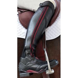 ARIAT VOLANT COUTURE RED ZIPPER TALL LEATHER DRESS FIELD RIDING BOOTS 8 Reg NIB