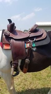 15" Double J All Around Ranch Saddle "BETTER FIT" Wide Fit