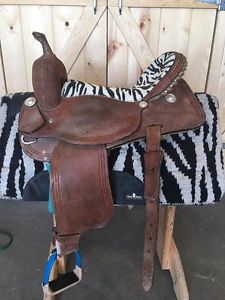 16" Corriente Zebra Barrel Saddle w/Weaver Breast Collar