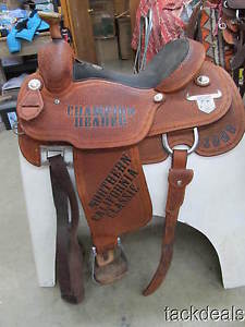 Dale Martin USTRC Roping Roper saddle 15" Adjustable Rigging Lightly Used