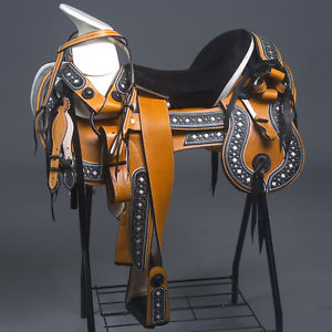 HILASON MEXICAN CHARRO RIDING LEATHER SADDLE 16