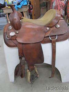 Ortho-Flex Original Len Brown Roping Roper Saddle 15" Used