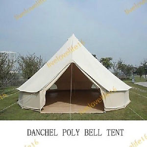 5M Cotton Canvas Bell Waterproof Camping Hiking Tent Four -Season 5 Person Tent
