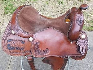 17 inch Reining Saddle Custom Made by Jerry Shaw