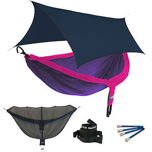 ENO DoubleNest OneLink Hammock System -Purple/Fuchsia + Guardian SL+Navy Profly