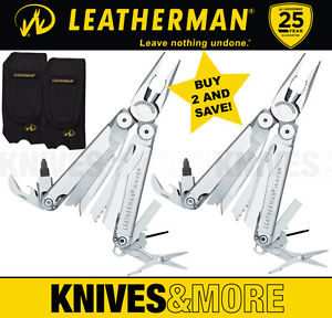 NEW LEATHERMAN 2 X WAVE STD STAINLESS STEEL MULTI-TOOL + NYLON SHEATH