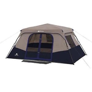 8 Person Cabin Camping Tent Outdoor Family Hiking Instant Shelter Dome Navy Tan