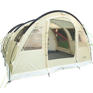 skandika Gotland 5  Gruppen-Familienzelt Tunnel Moskitonetz 540x450cm beige Neu