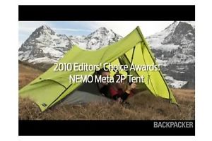 Nemo Meta 2p Tent, Ultralight Backpacking Tent WITH GROUND CLOTH