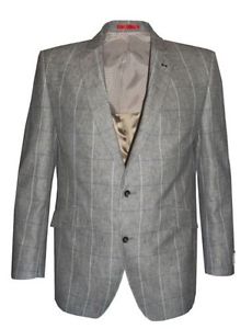 Scott classico da uomo grigio con Blue Window QUADRI SPORT Giacca in Taglia