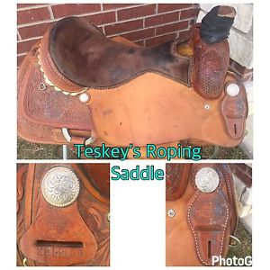 Pre-owned Teskey's Roping Saddle 18