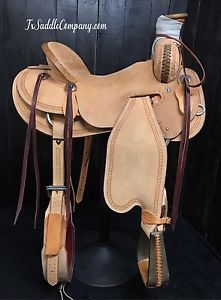 16" Will James Roping Saddle (In stock) - Handmade / Ranch / Trail / Working
