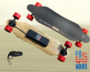 38" Electric LongBoard Motorized Remote Skateboard 300W Hub Motor Red