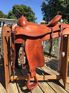 Unique Amish-made handcrafted leather Western saddle