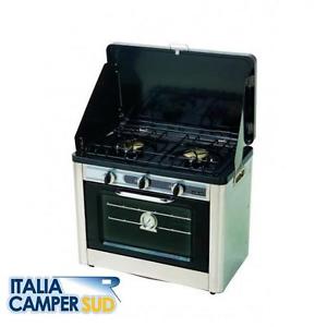 COMBINATO 2 FUOCHI E FORNO IN ACCIAIO INOX COMPLETO DI SACCA CHIUSO IN VALIGETTA