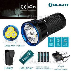 Olight Max 9000 Lumens X7 Marauder LED Torch Smart Control Flashlight +18650 C4